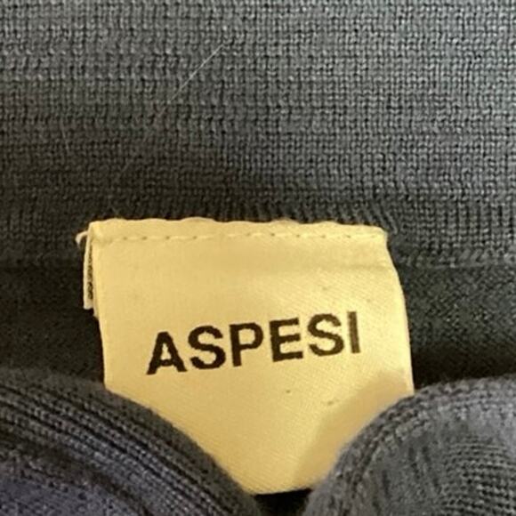 Aspesi Women's 100% Wool Blue Long Sleeve Collared Casual Polo Shirt Top Size M - Picture 3 of 4